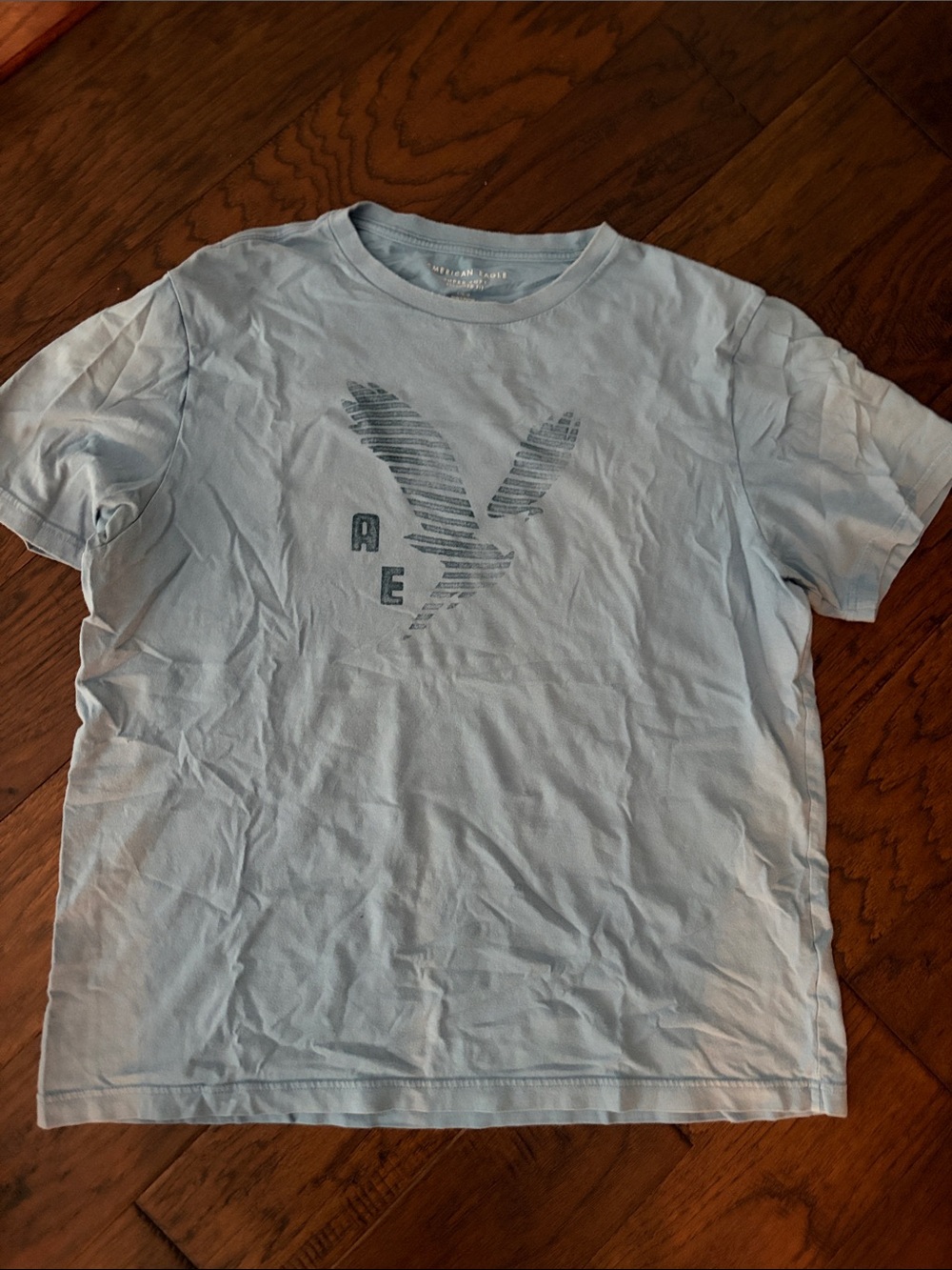 American Eagle Outfitters Light Blue Short Sleeve Logo Tee